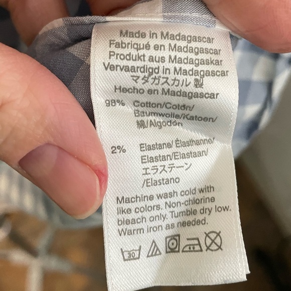 J crew‎ Men's light Blue Checkered Shirt slim fit size medium - Picture 3 of 5